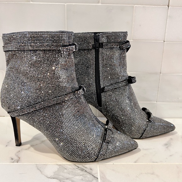 INC Womens International Concepts Shoes Inc Isauria Stiletto Booties Rhinestone - Picture 3 of 8